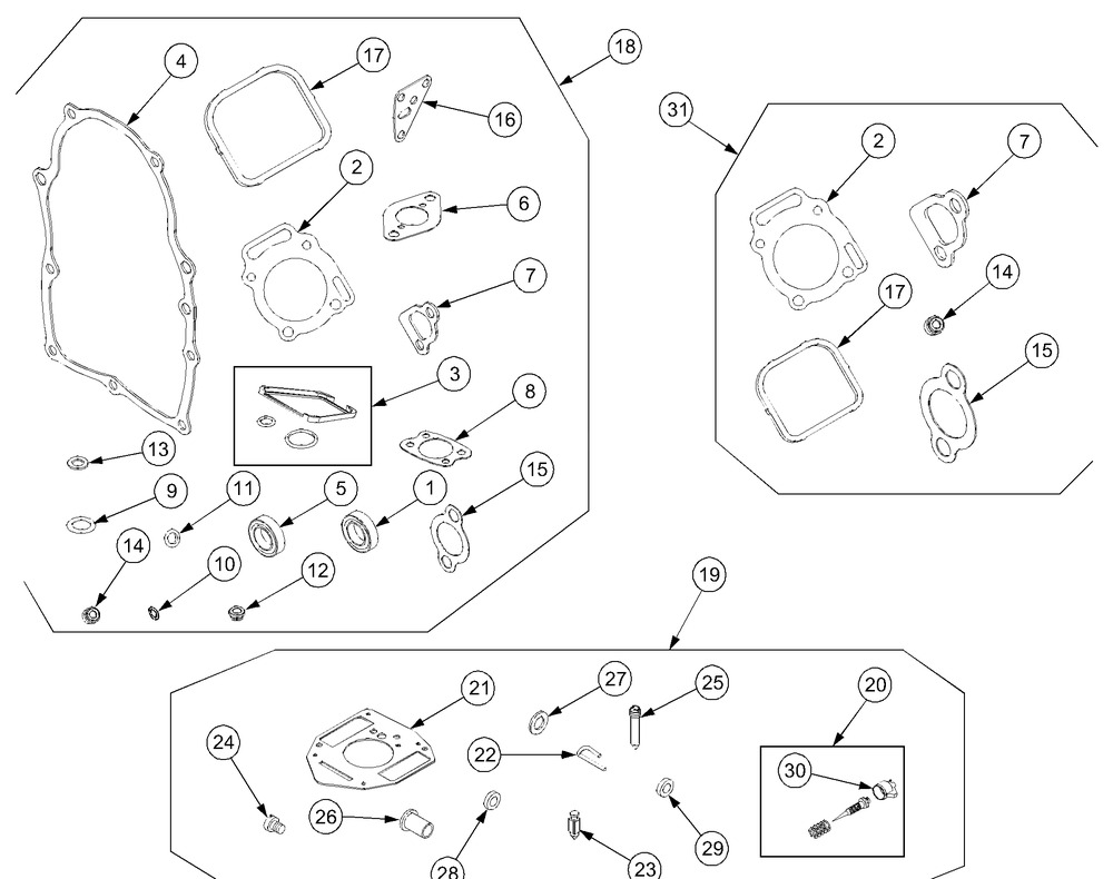 Gasket Sets And Carburetor Overhaul Kit Diagram and Parts List for LT2180 13A254G710-13A254G712 Cub Cadet Lawn Tractor